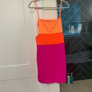 Susana Monaco Orange and Pink Mini Dress